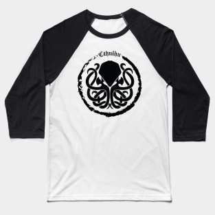 Cthulhu Logo Black Baseball T-Shirt